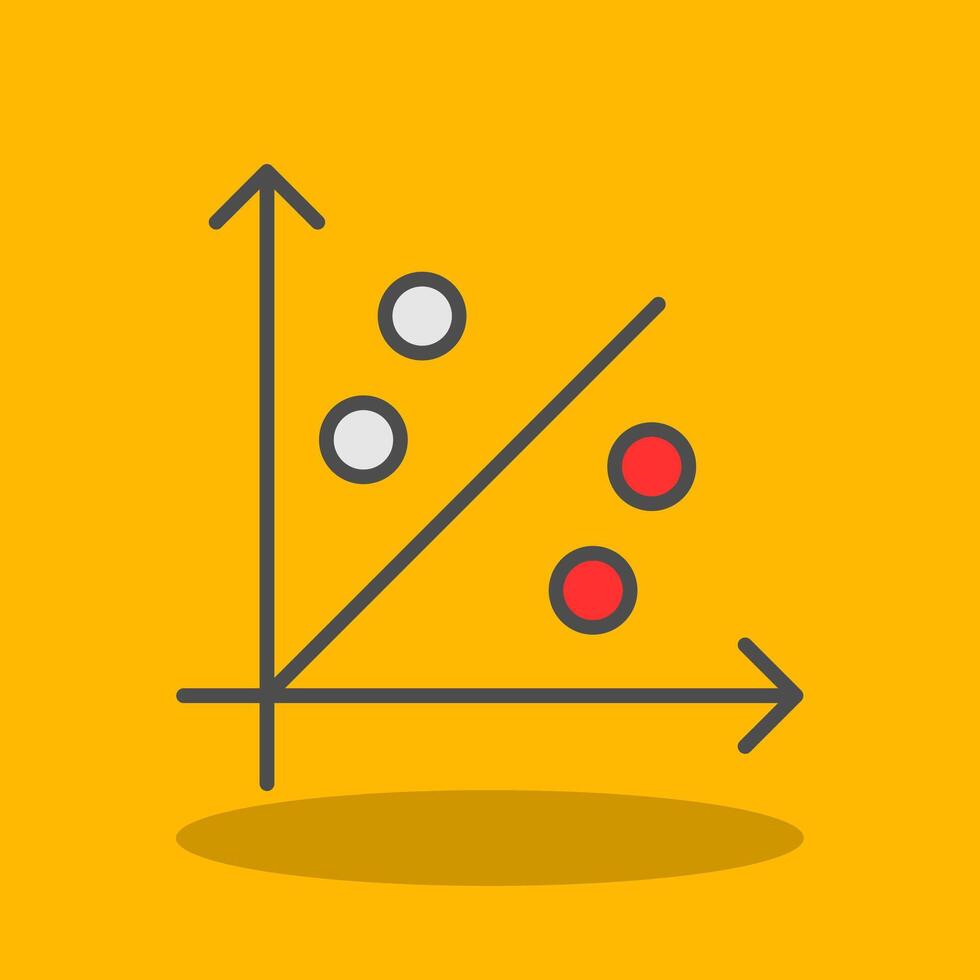 Scatter Graph Filled Shadow Icon vector