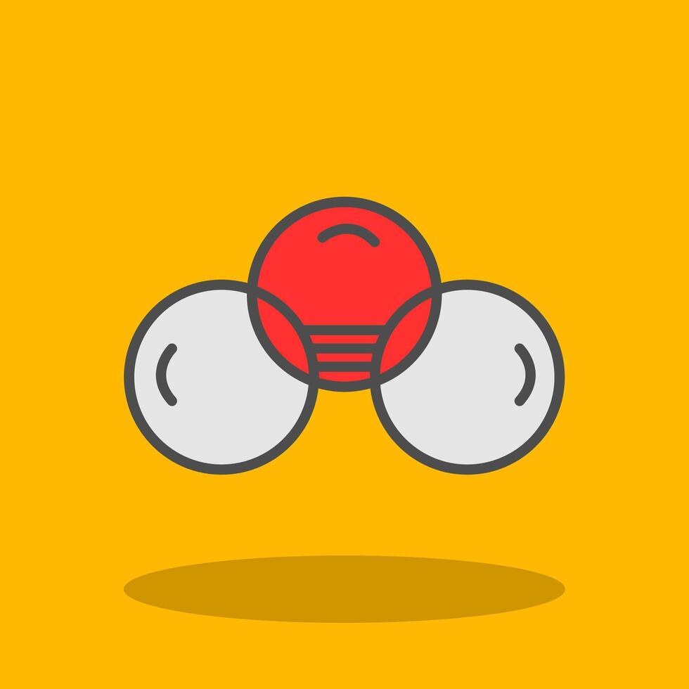 Overlapping Circles Filled Shadow Icon vector