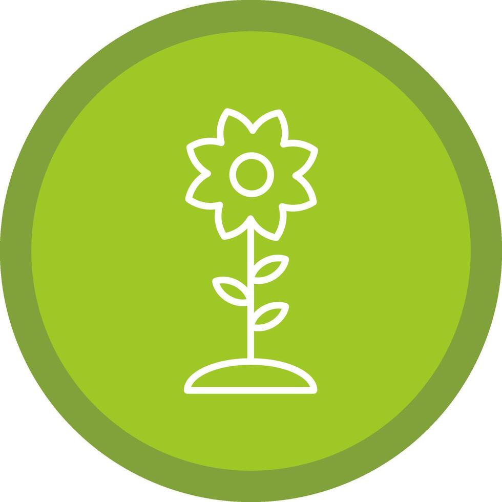 Flower Line Multi Circle Icon vector