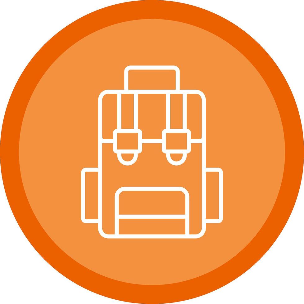 Hiking Back Pack Line Multi Circle Icon vector
