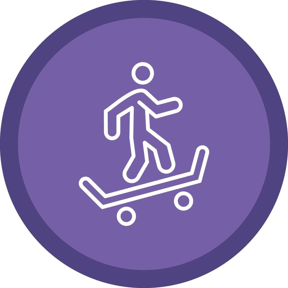 Skateboarding Line Multi Circle Icon vector