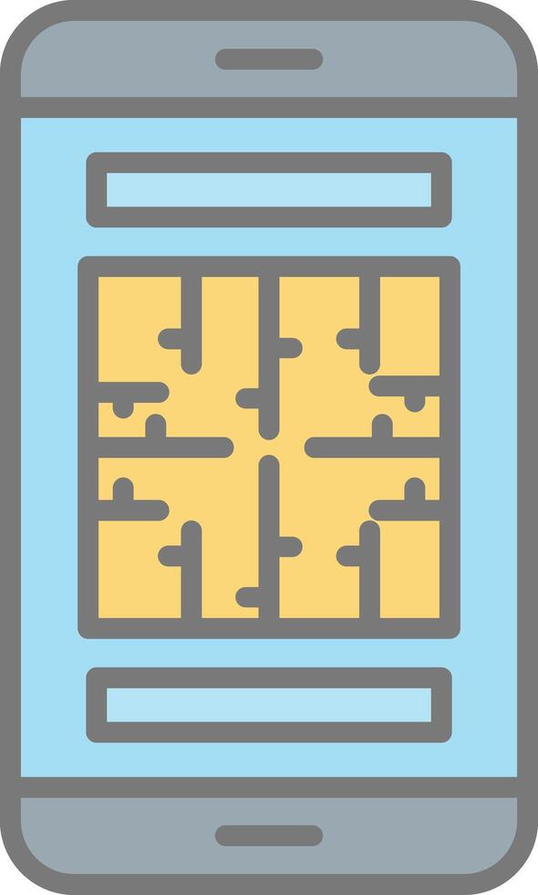 Maze Line Filled Light Icon vector