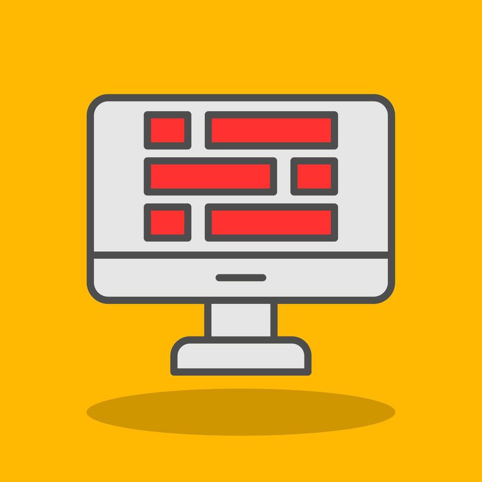 Dashboard Filled Shadow Icon vector