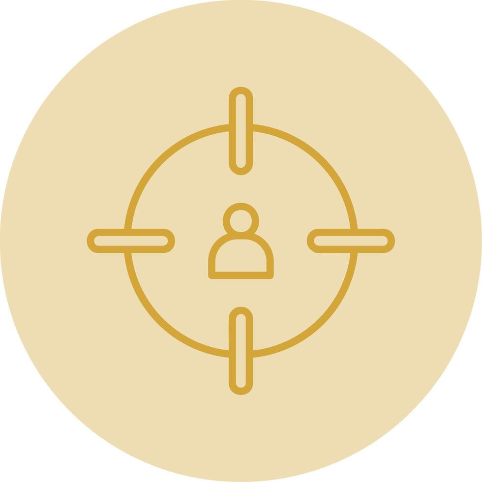 Headshot Line Yellow Circle Icon vector