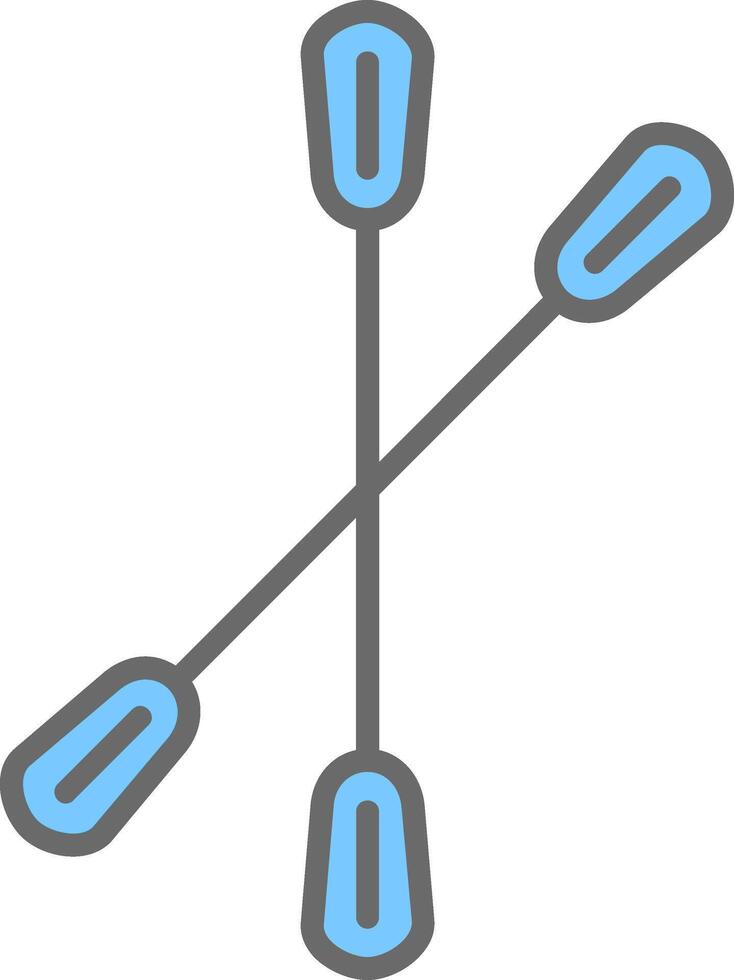 Paddle Line Filled Light Icon vector