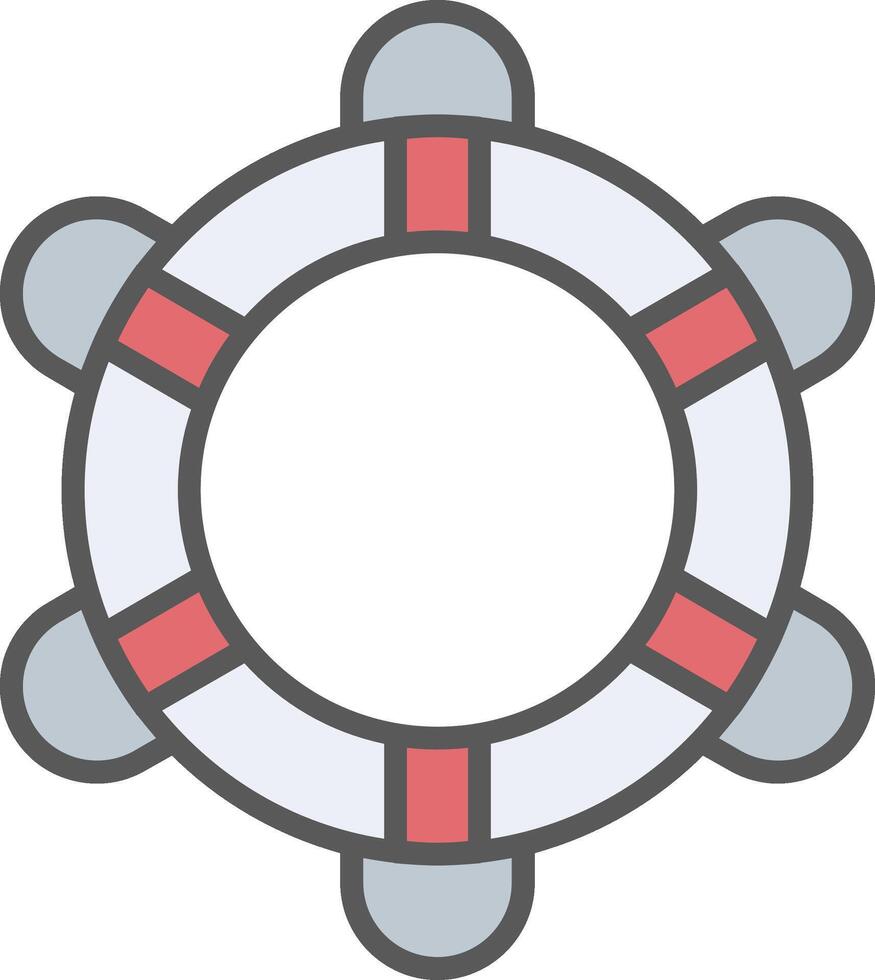 Lifebuoy Line Filled Light Icon vector