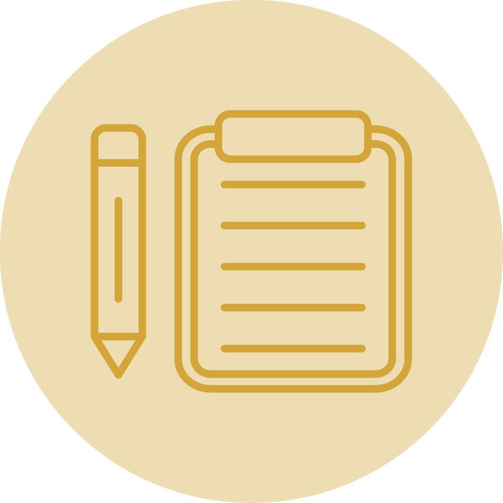 Notes Line Yellow Circle Icon vector