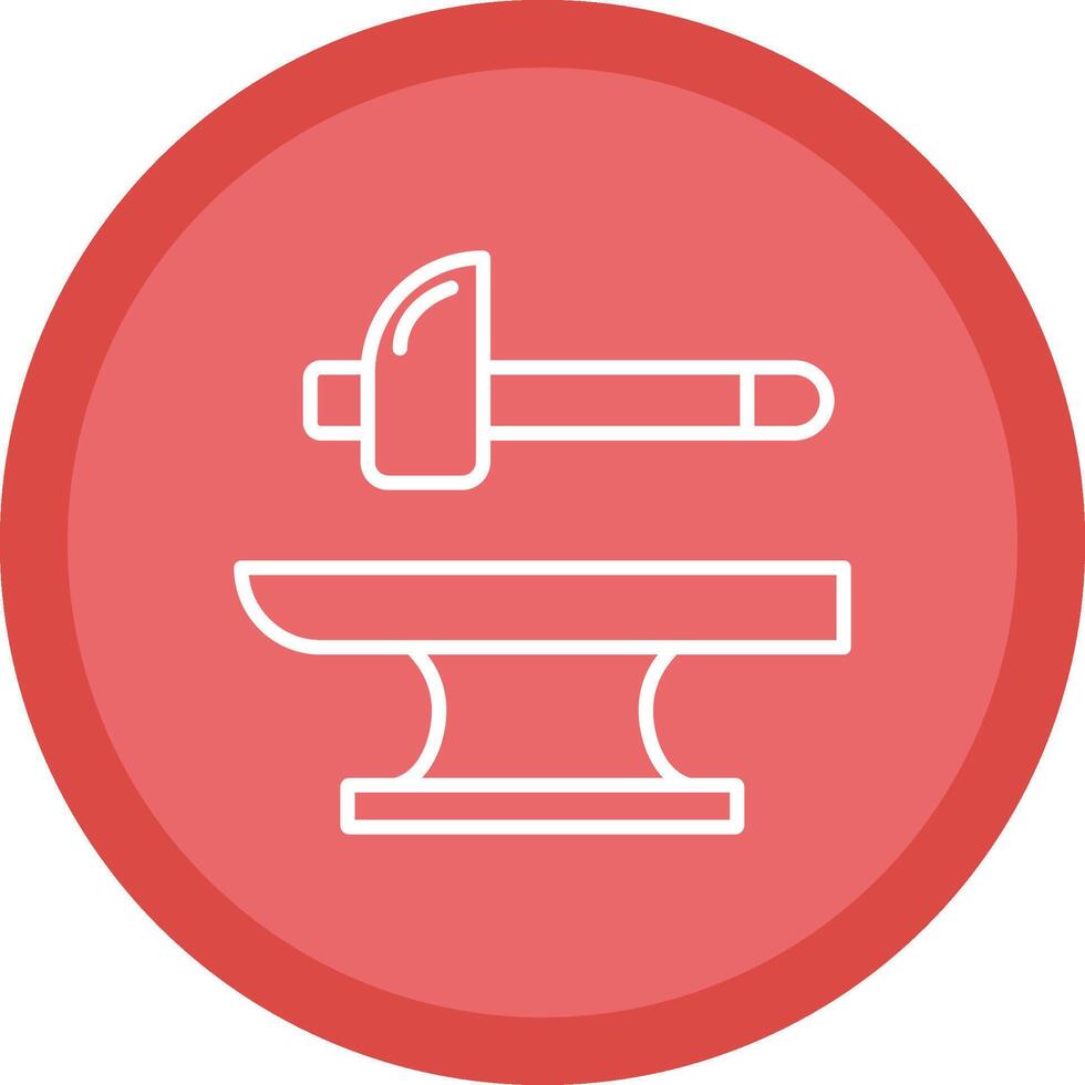 Blacksmith Line Multi Circle Icon vector