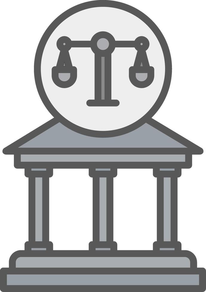 Court Line Filled Light Icon vector