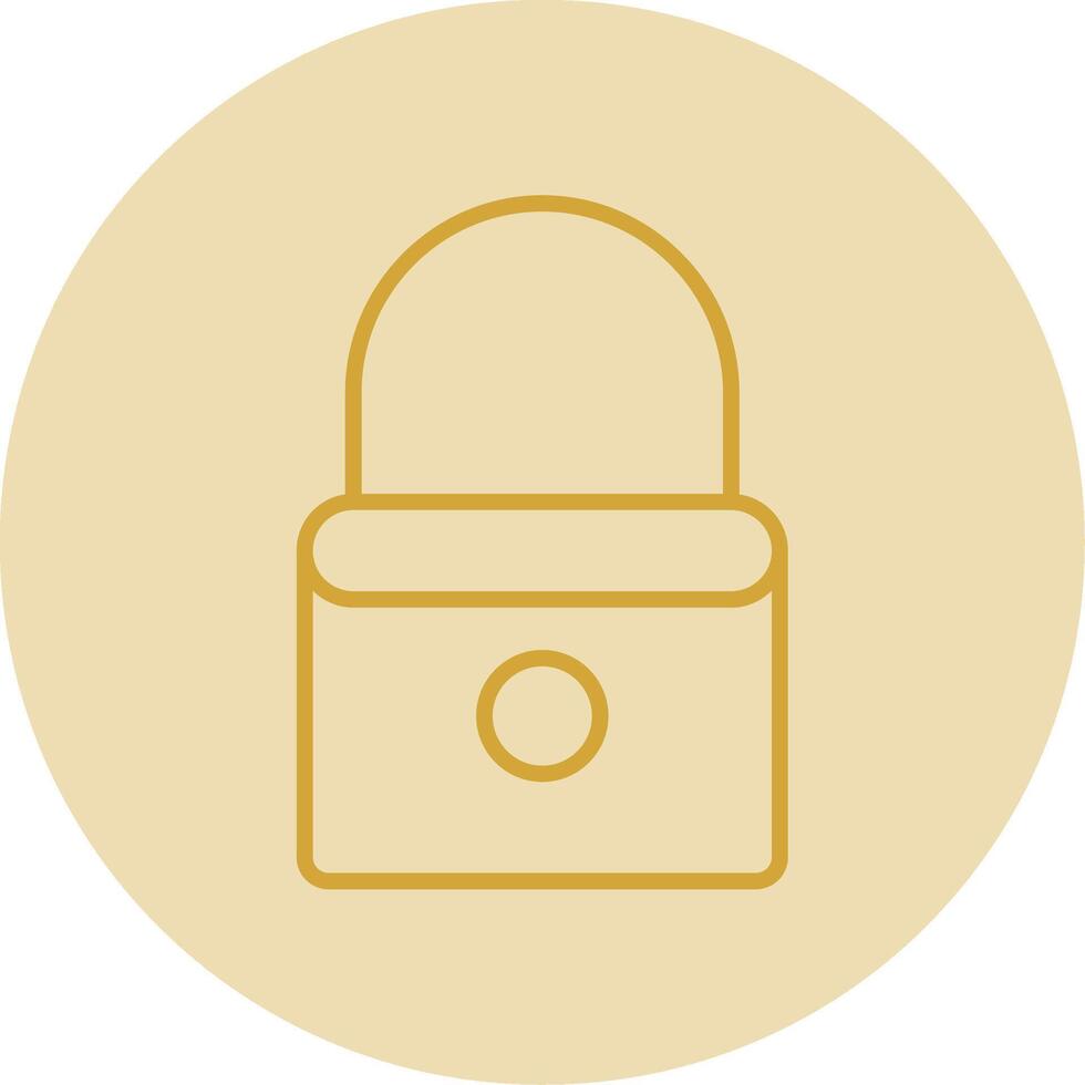 Lock Line Yellow Circle Icon vector