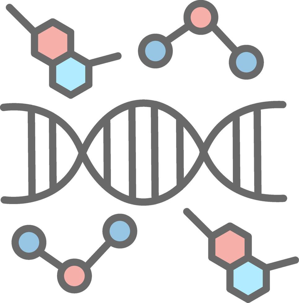 DNA Line Filled Light Icon vector