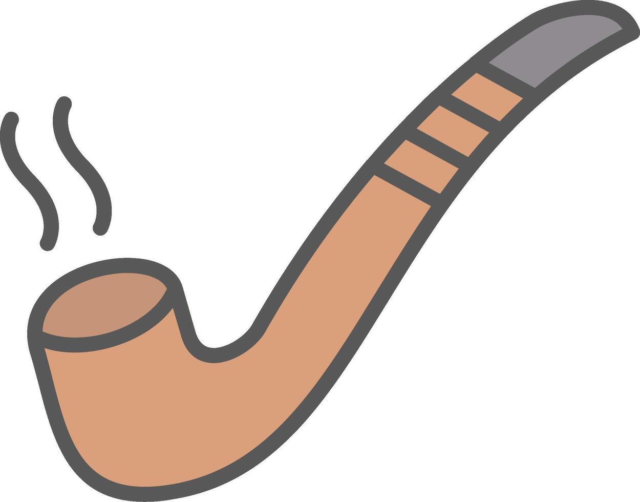 Smoking Pipe Line Filled Light Icon vector