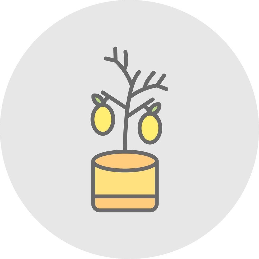 Lemon Tree Line Filled Light Icon vector