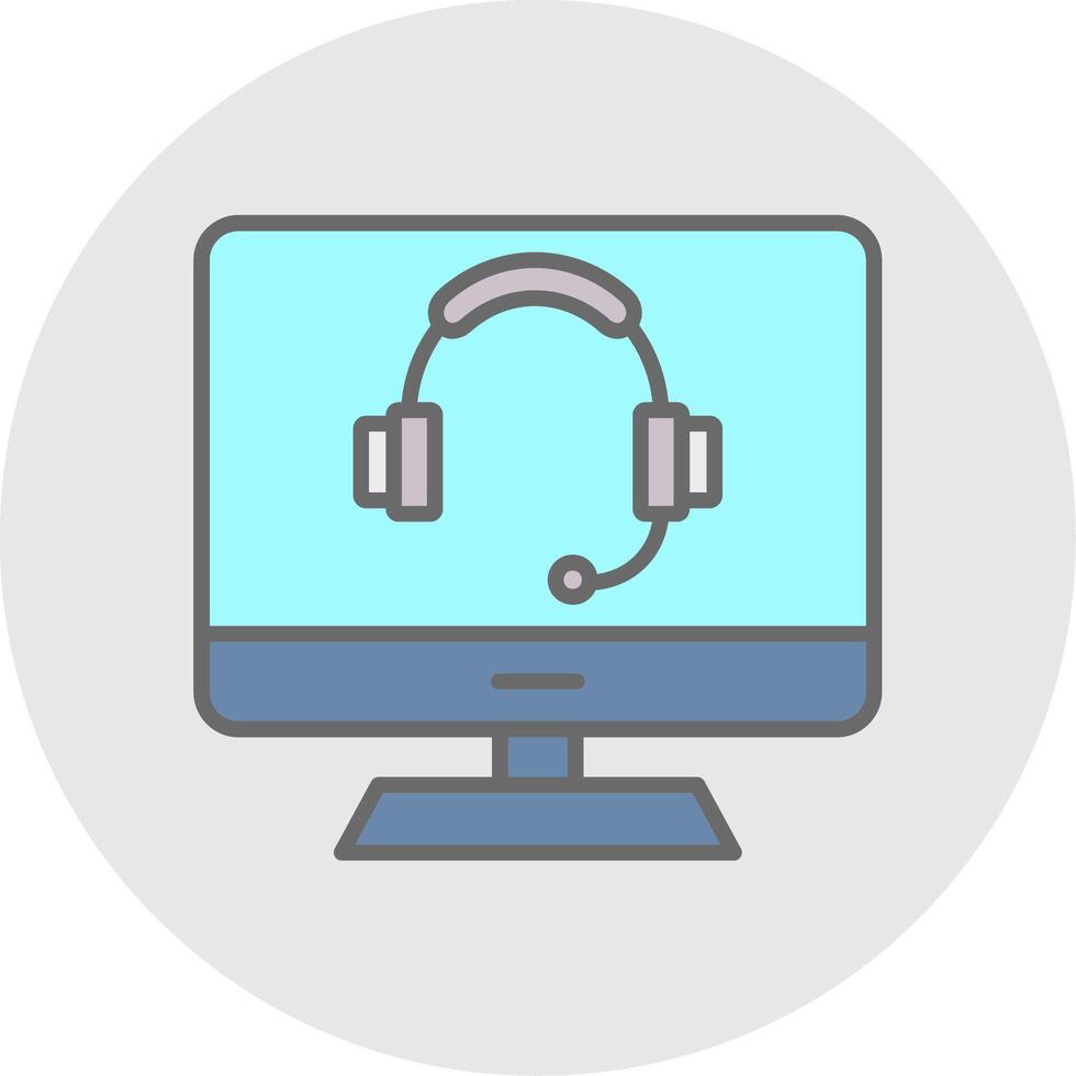 Computer Line Filled Light Icon vector