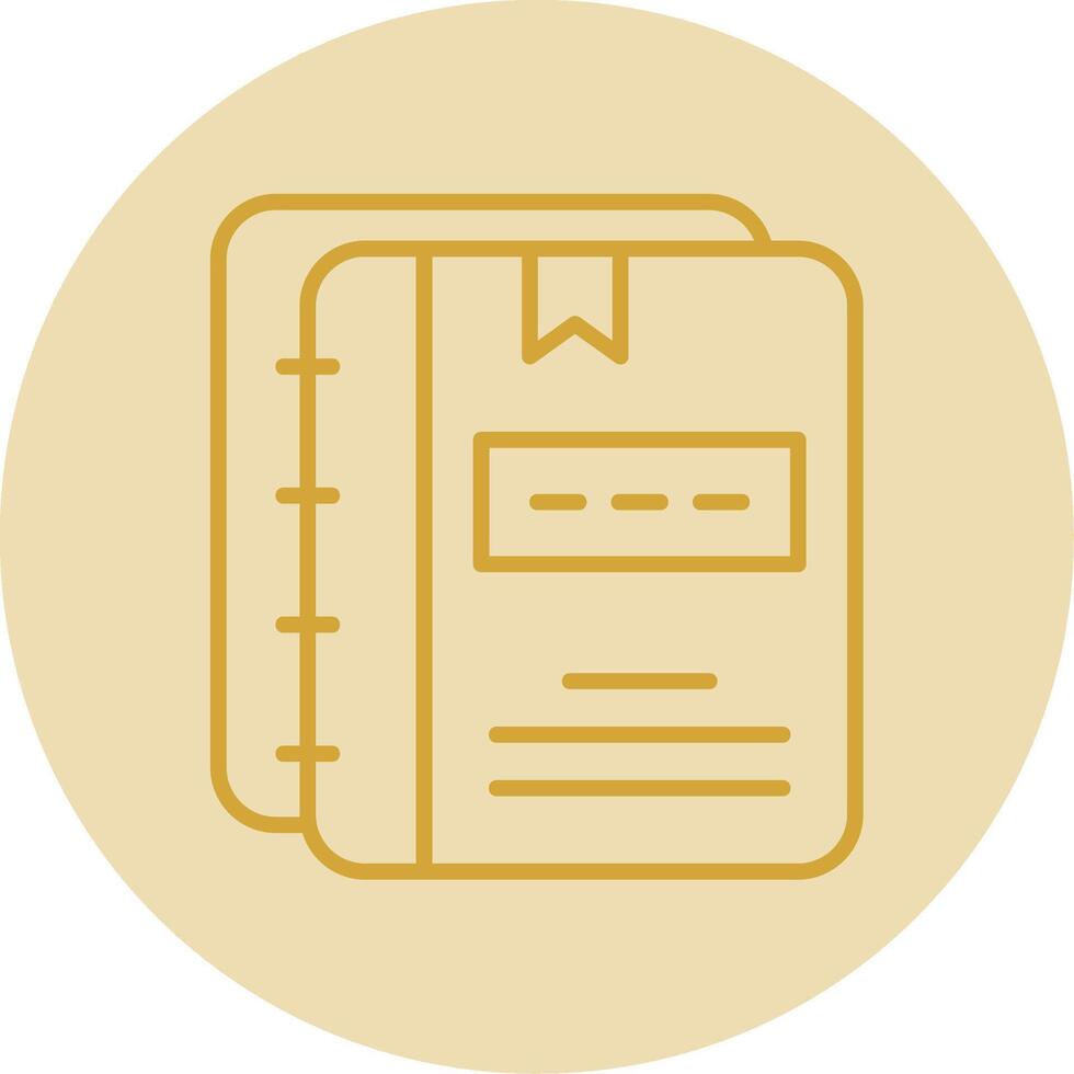 Notebooks Line Yellow Circle Icon vector