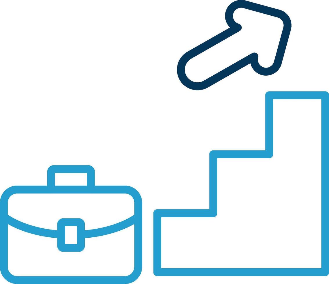Advancement Line Blue Two Color Icon vector