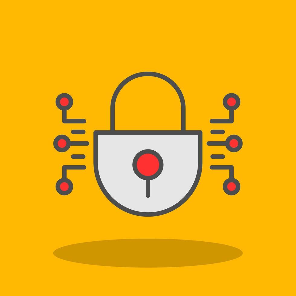 Cyber Security Filled Shadow Icon vector