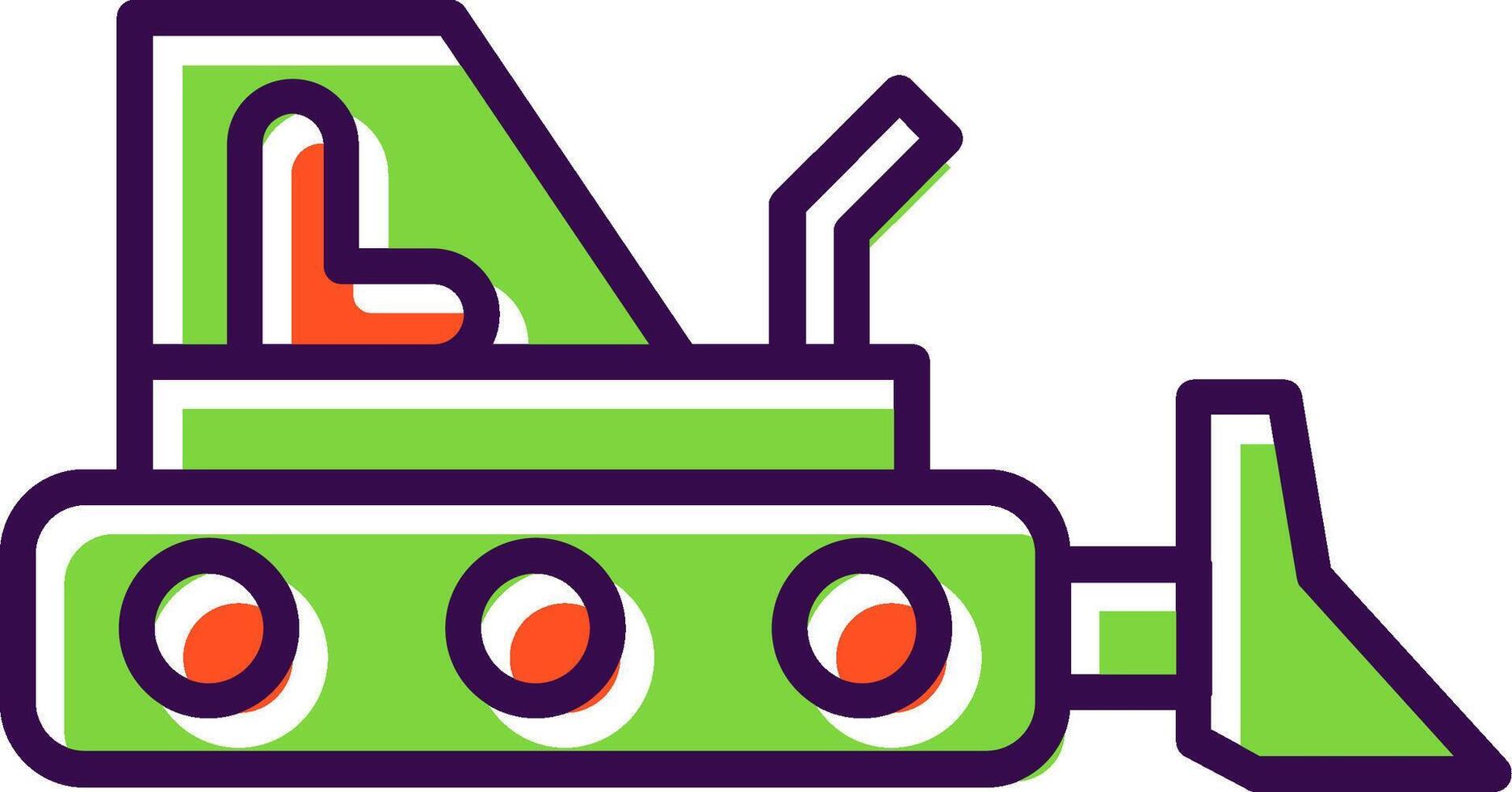 Bulldozer filled Design Icon vector