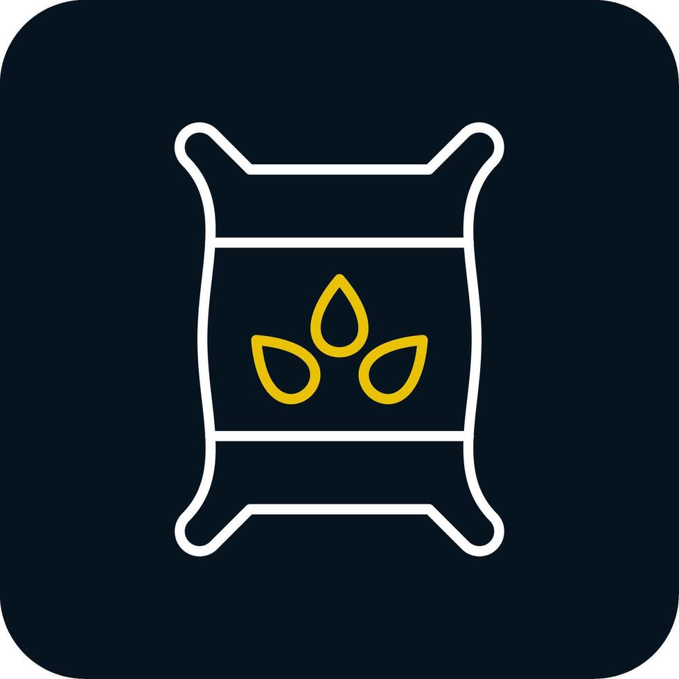 Seed Bag Line Red Circle Icon vector