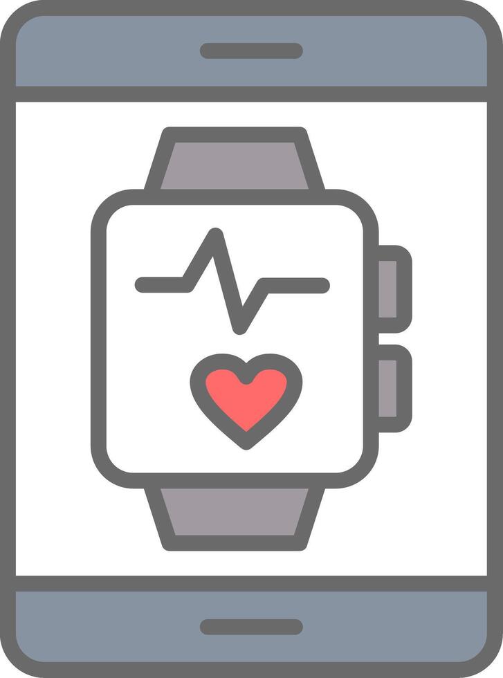 Smartwatch Line Filled Light Icon vector