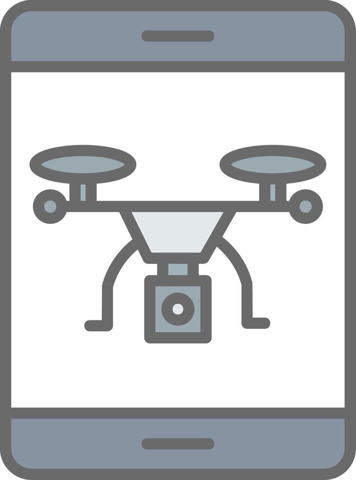 Drone Line Filled Light Icon vector