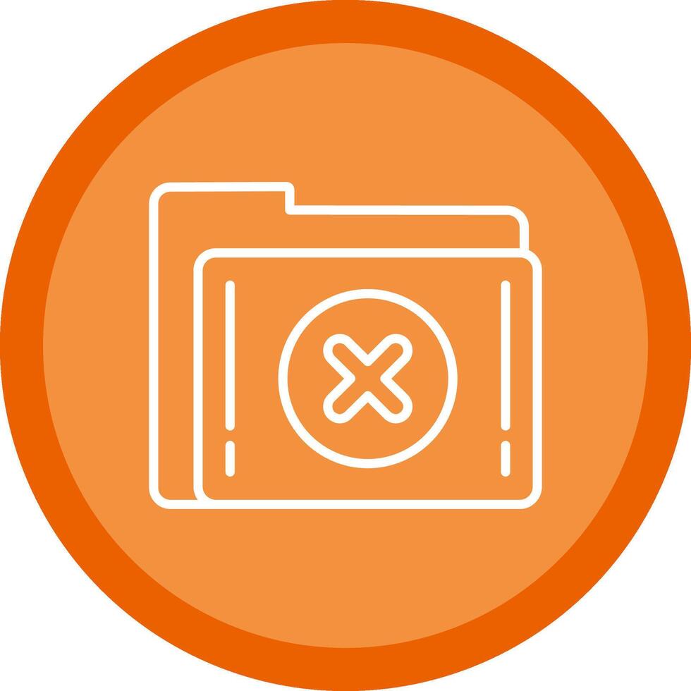 Delete Folder Line Multi Circle Icon vector