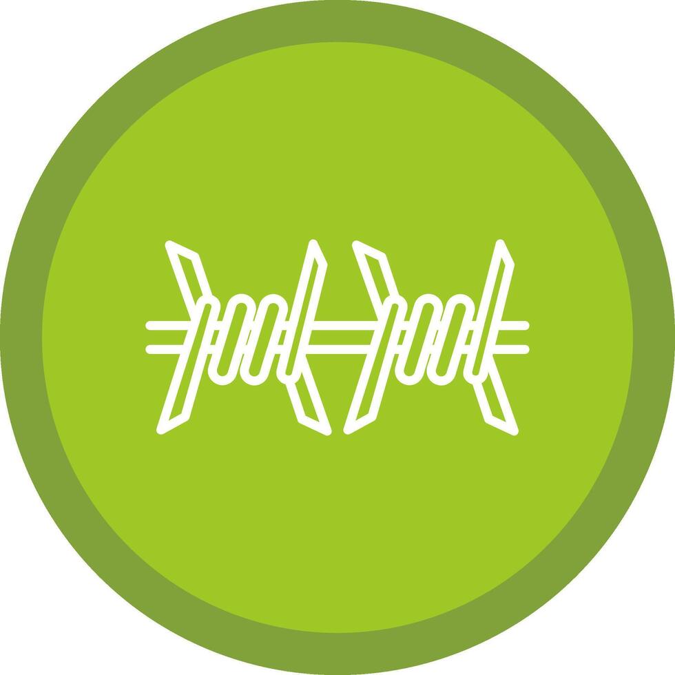 Barbed Wire Line Multi Circle Icon vector
