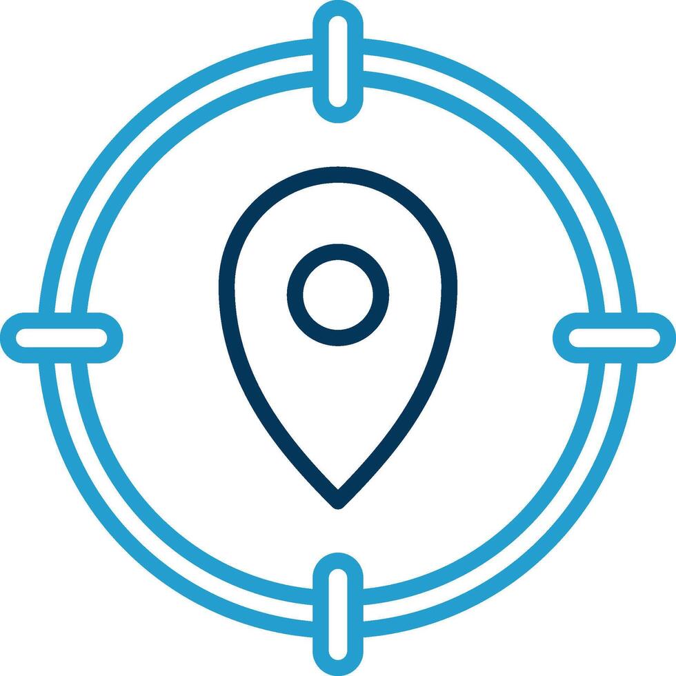 Target Line Blue Two Color Icon vector