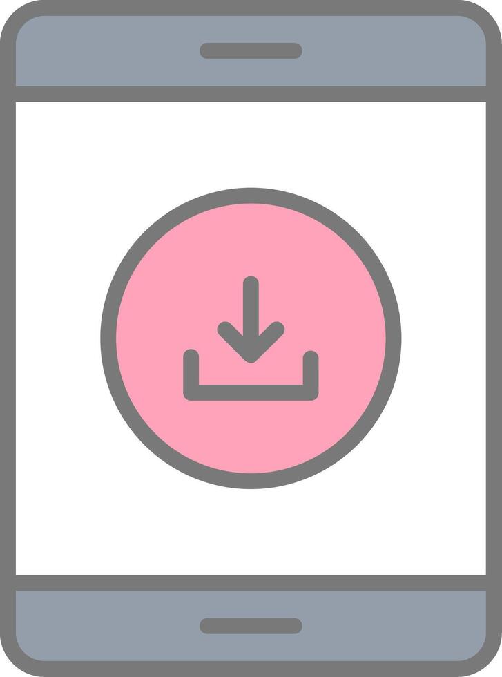 Downloading Data Line Filled Light Icon vector