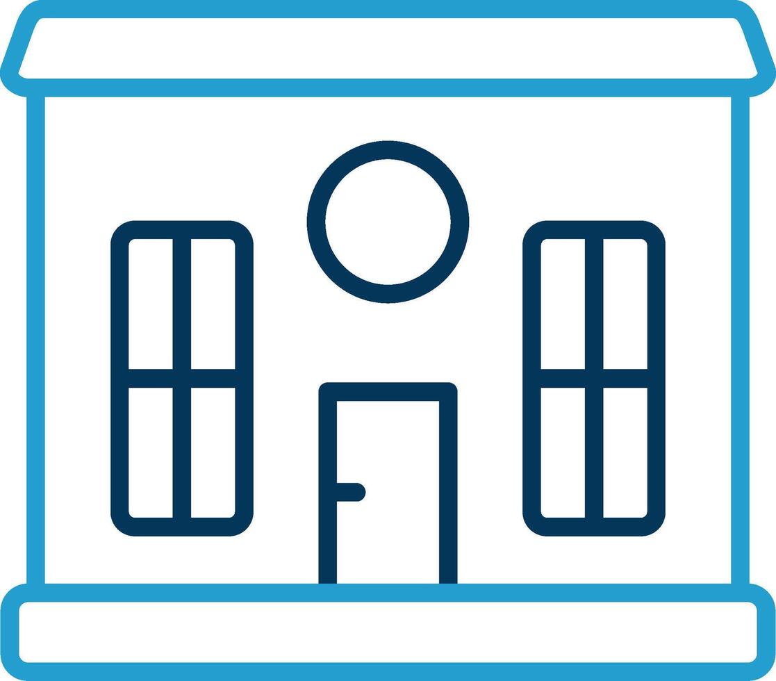 House Line Blue Two Color Icon vector