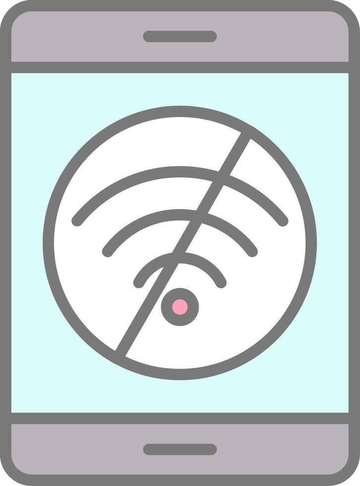 No Internet Line Filled Light Icon vector