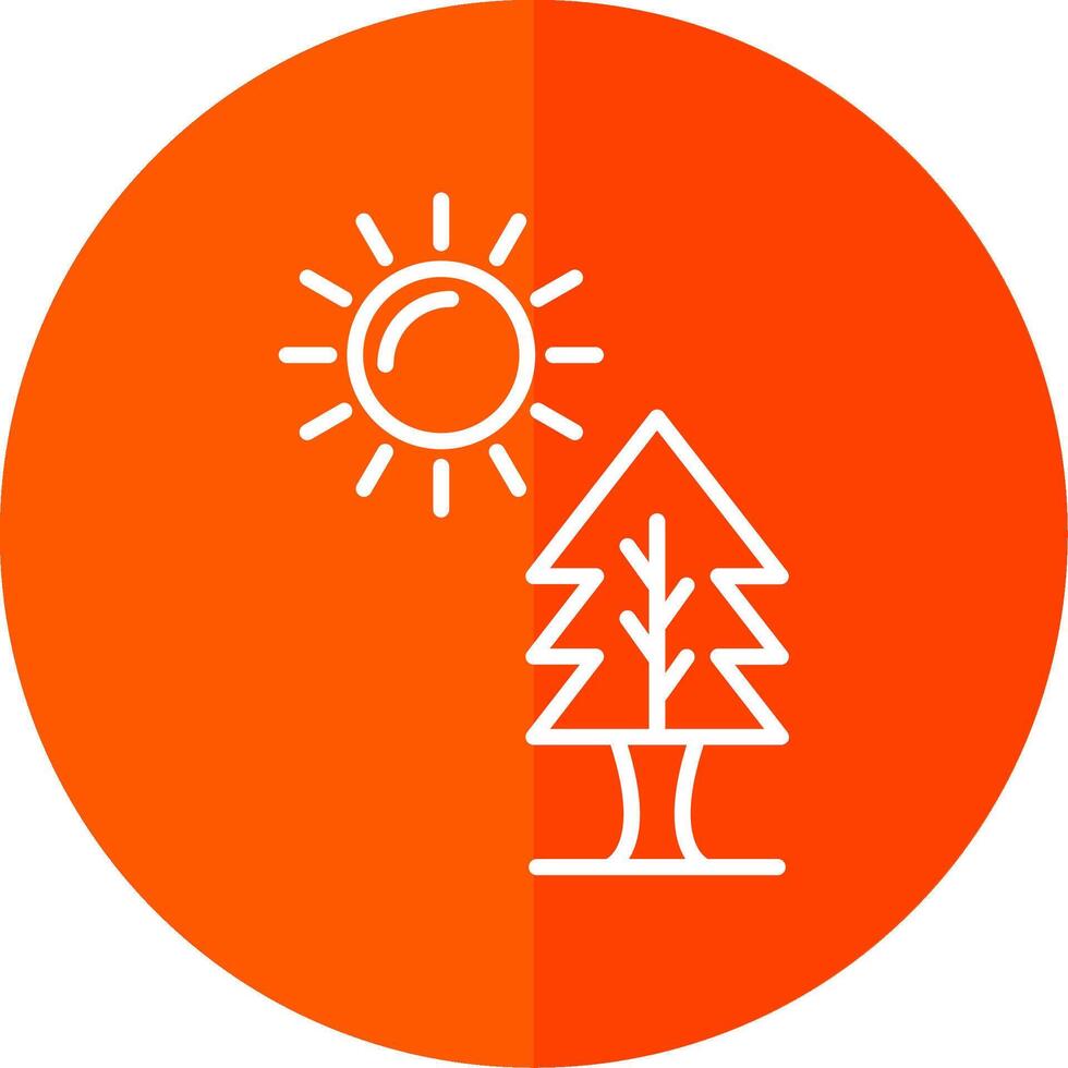 Sun Line Red Circle Icon vector