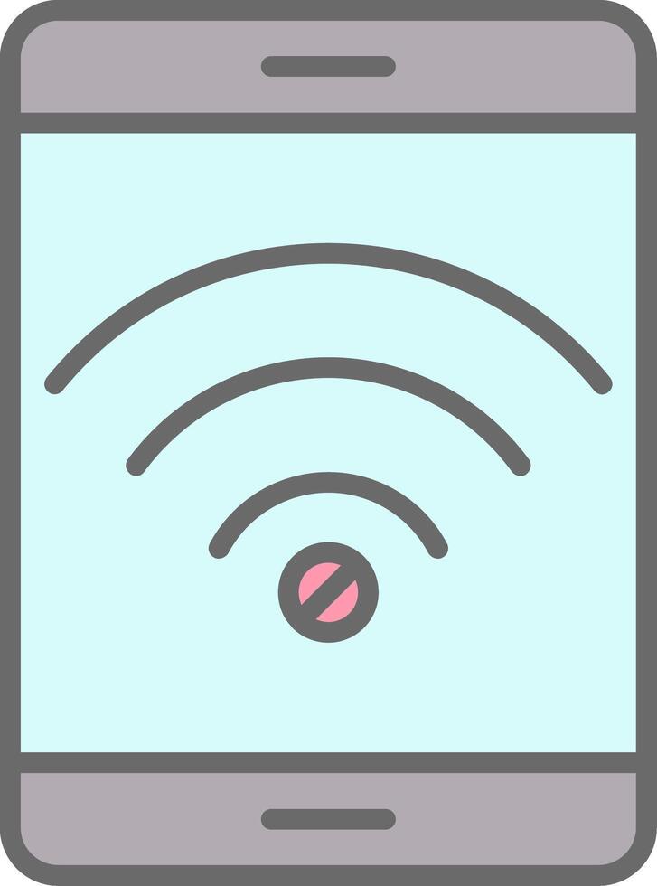 No Wifi Line Filled Light Icon vector