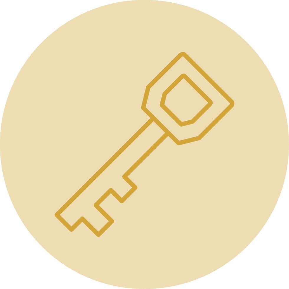 llave línea amarillo circulo icono vector