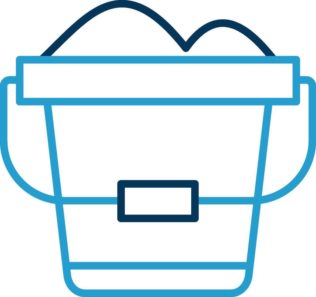 Sand Bucket Line Blue Two Color Icon vector