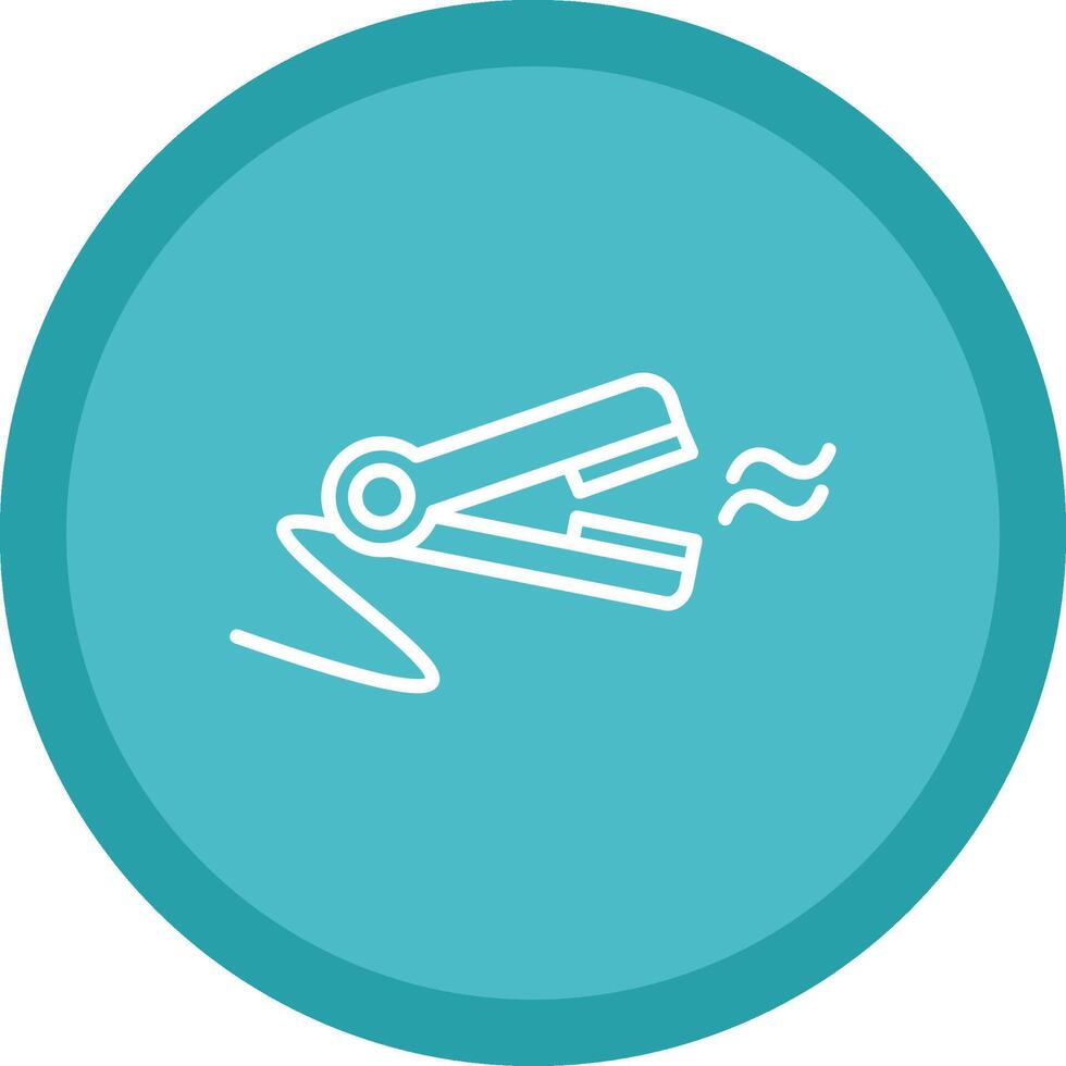 Hair Straightenr Line Multi Circle Icon vector