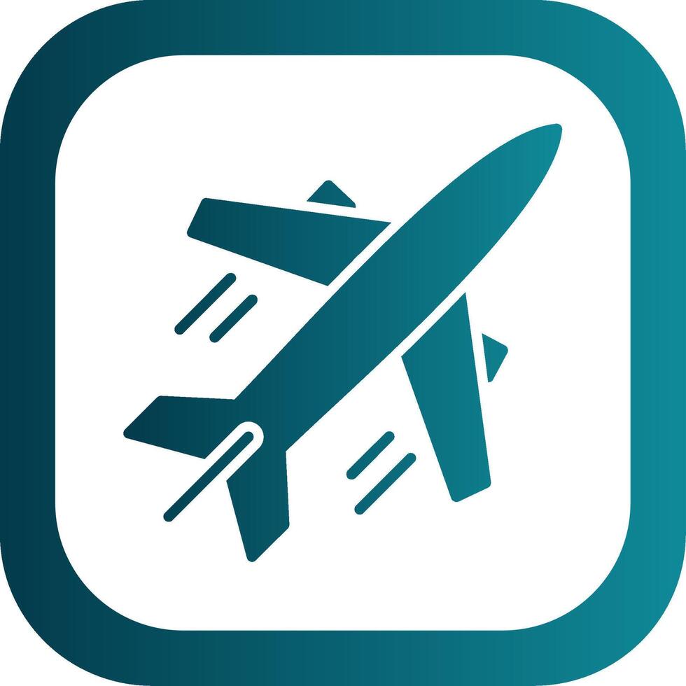 Plane Glyph Gradient Corner Icon vector