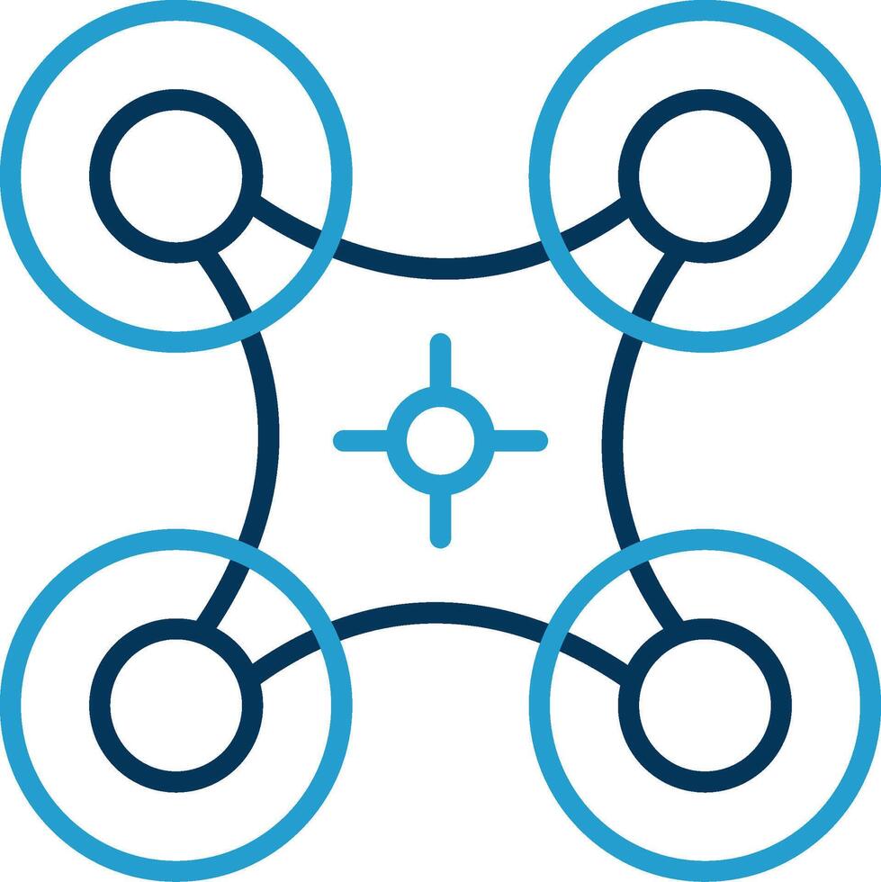 Drone Line Blue Two Color Icon vector