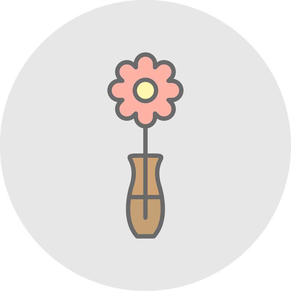 Flower Line Filled Light Icon vector
