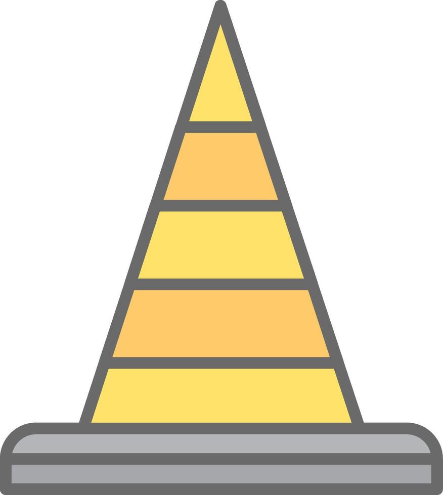 Traffic Cone Line Filled Light Icon vector