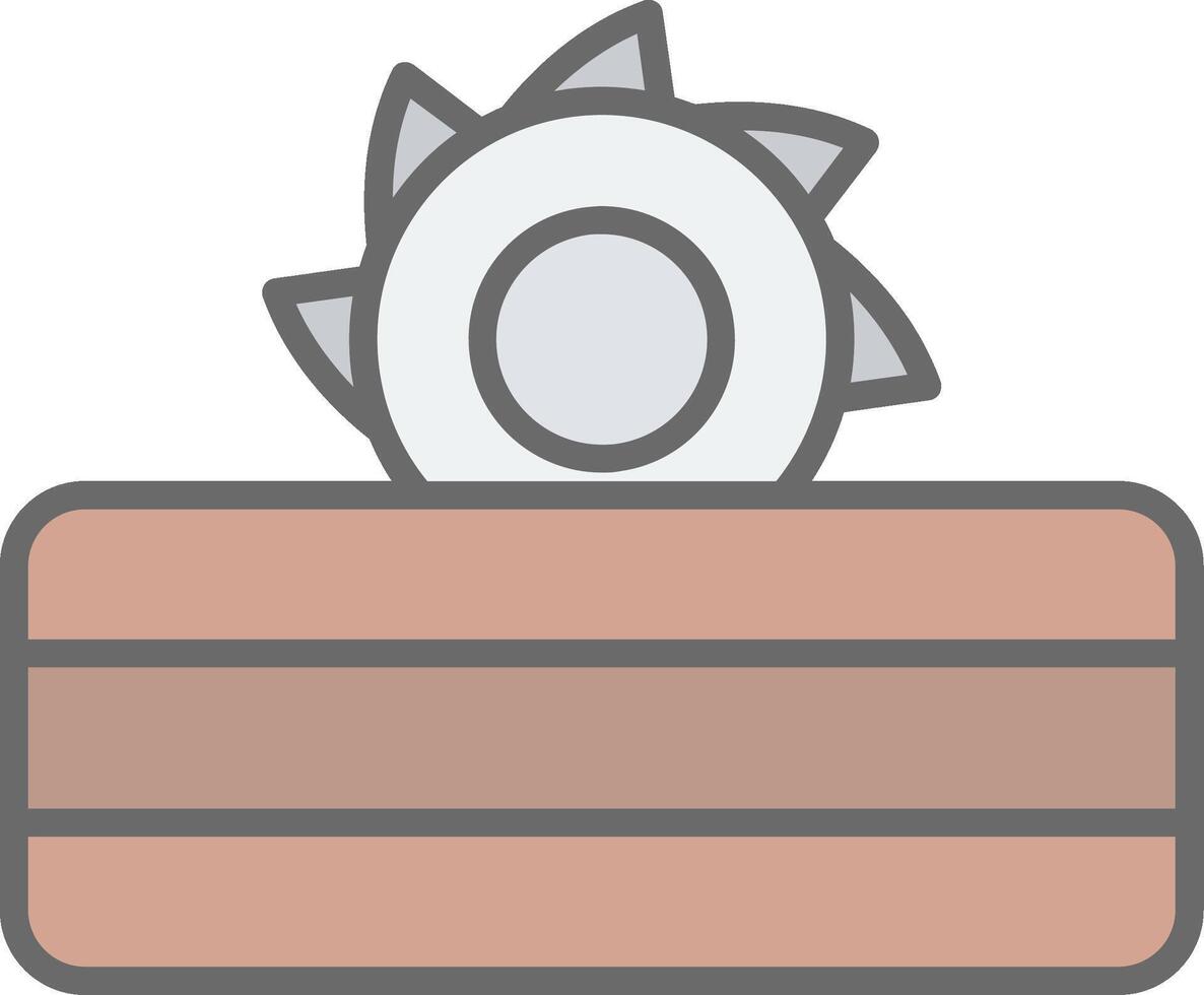 Table Saw Line Filled Light Icon vector