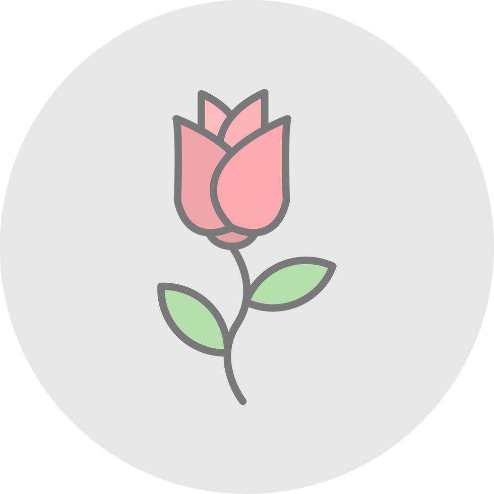 Rose Line Filled Light Icon vector