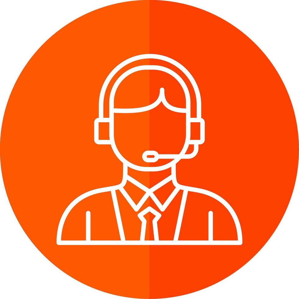 Customer Service Line Yellow White Icon vector