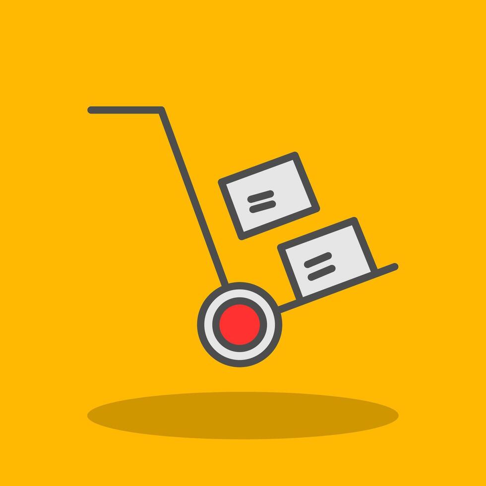 Hand Truck Filled Shadow Icon vector