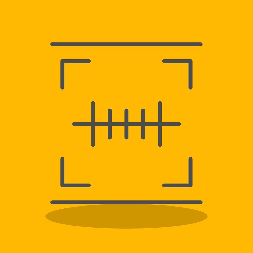 Barcode Scan Filled Shadow Icon vector