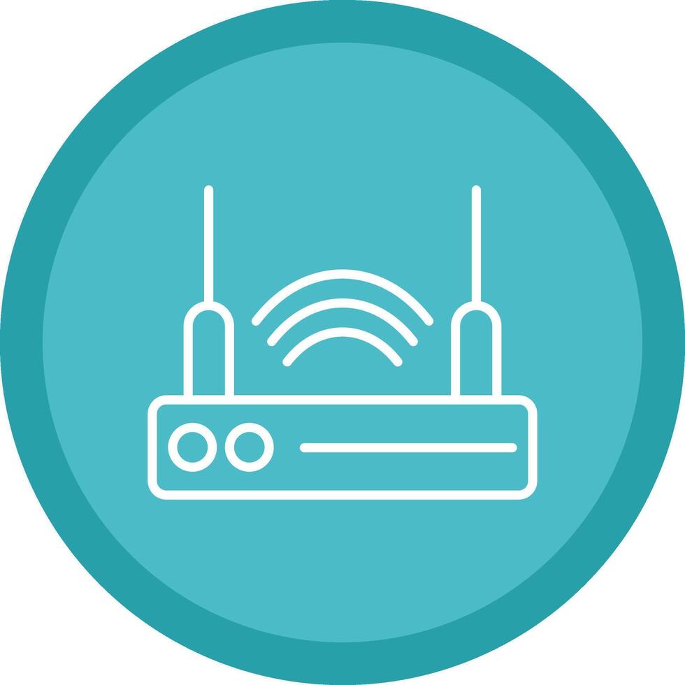 Router Device Line Multi Circle Icon vector