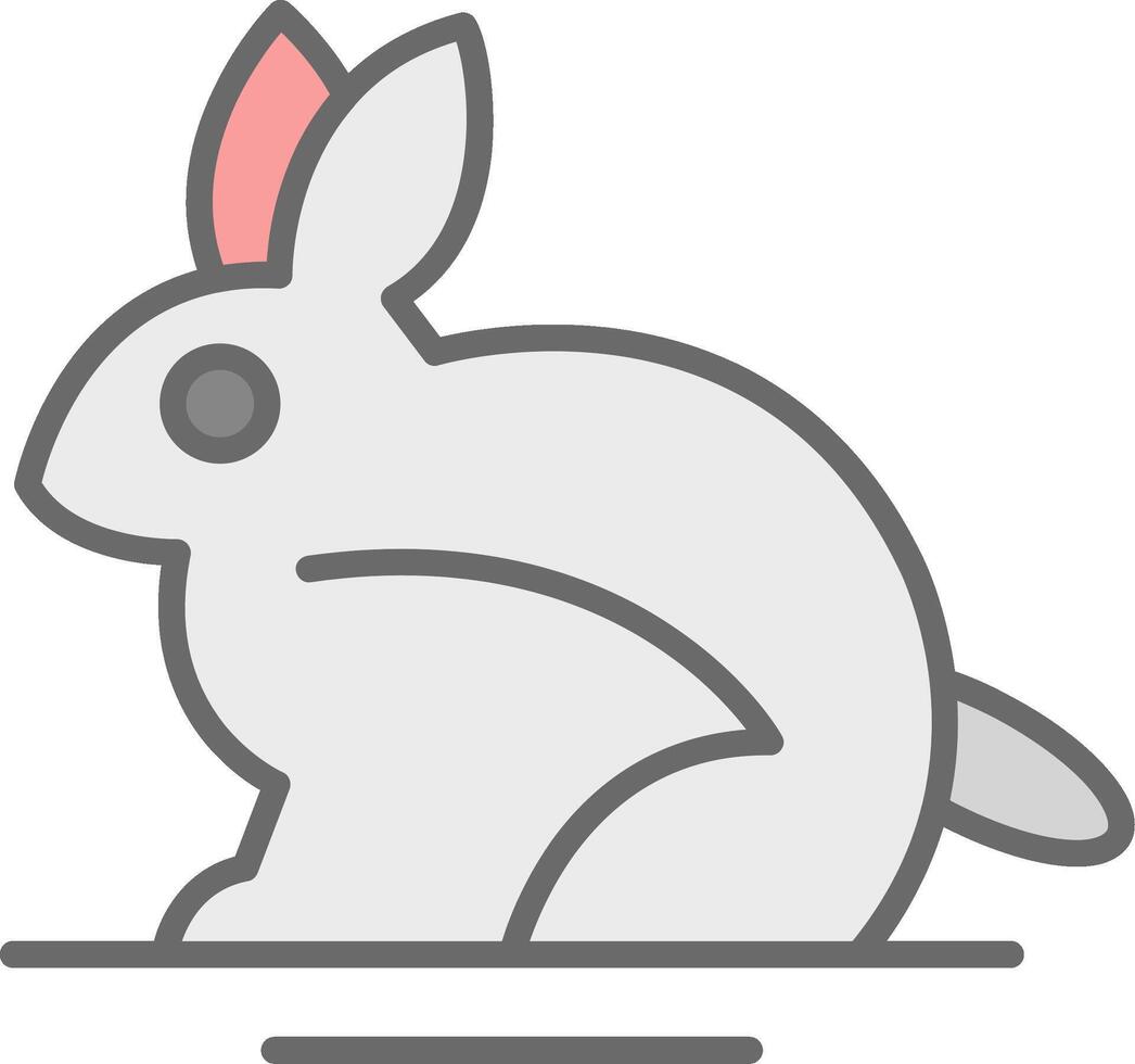 Rabbit Line Filled Light Icon vector