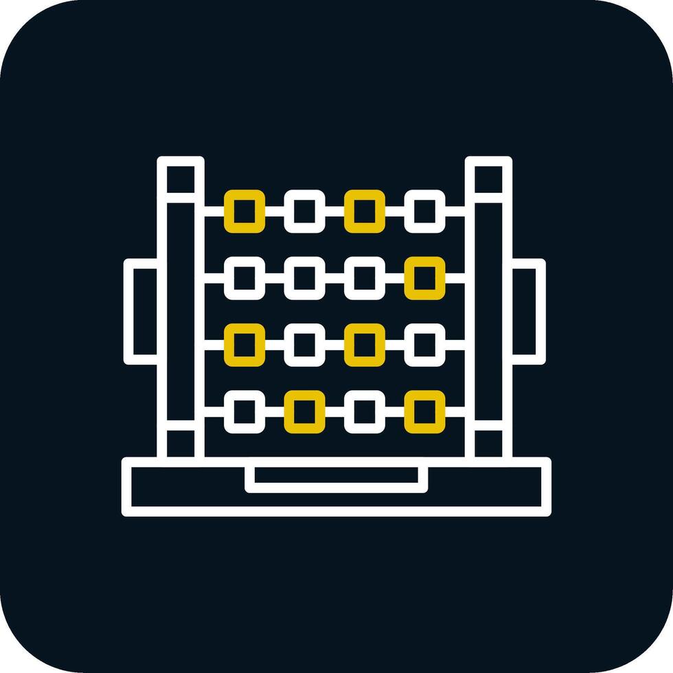 Abacus Line Yellow White Icon vector