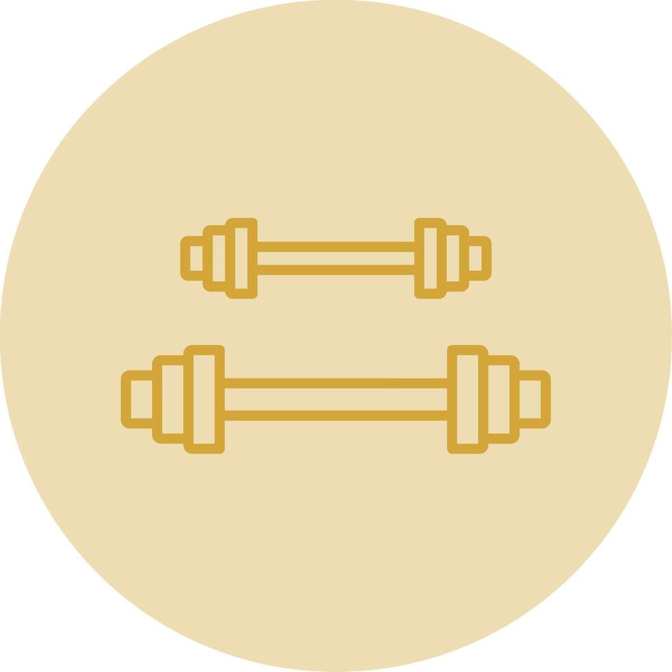 Weightlifting Line Yellow Circle Icon vector