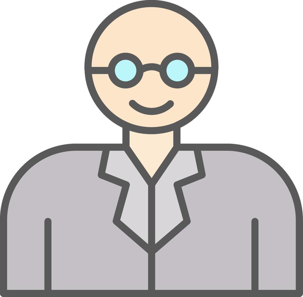 Professor Line Filled Light Icon vector
